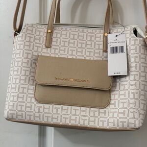 Tommy Hilfiger Tan and White Tote